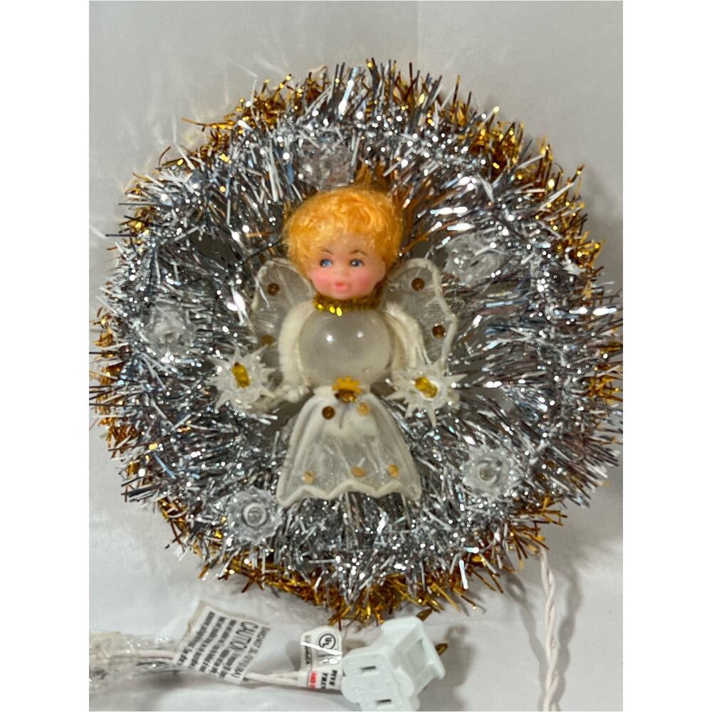 Vintage Mid Cenutry Angel Tree Topper Top or Christmas Decor Lighted Restored - Picture 8 of 13